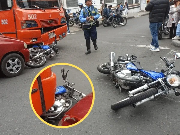 Testigos especulan que una de las motocicletas circulaba a alta velocidad porque estaba involucrada en robo, por lo que se habría desencadenado el choque con el bus.