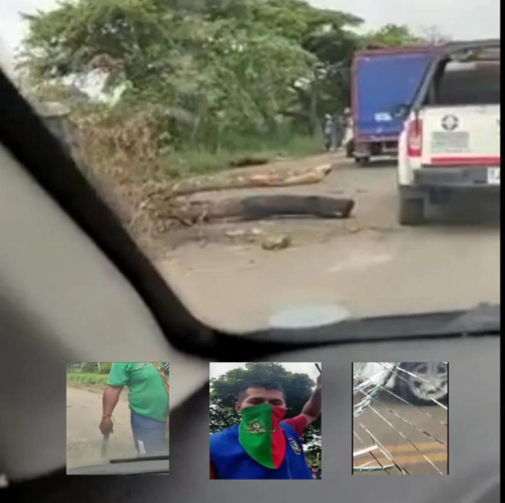 Jamundí minga indígena rompió un vidrio del carro