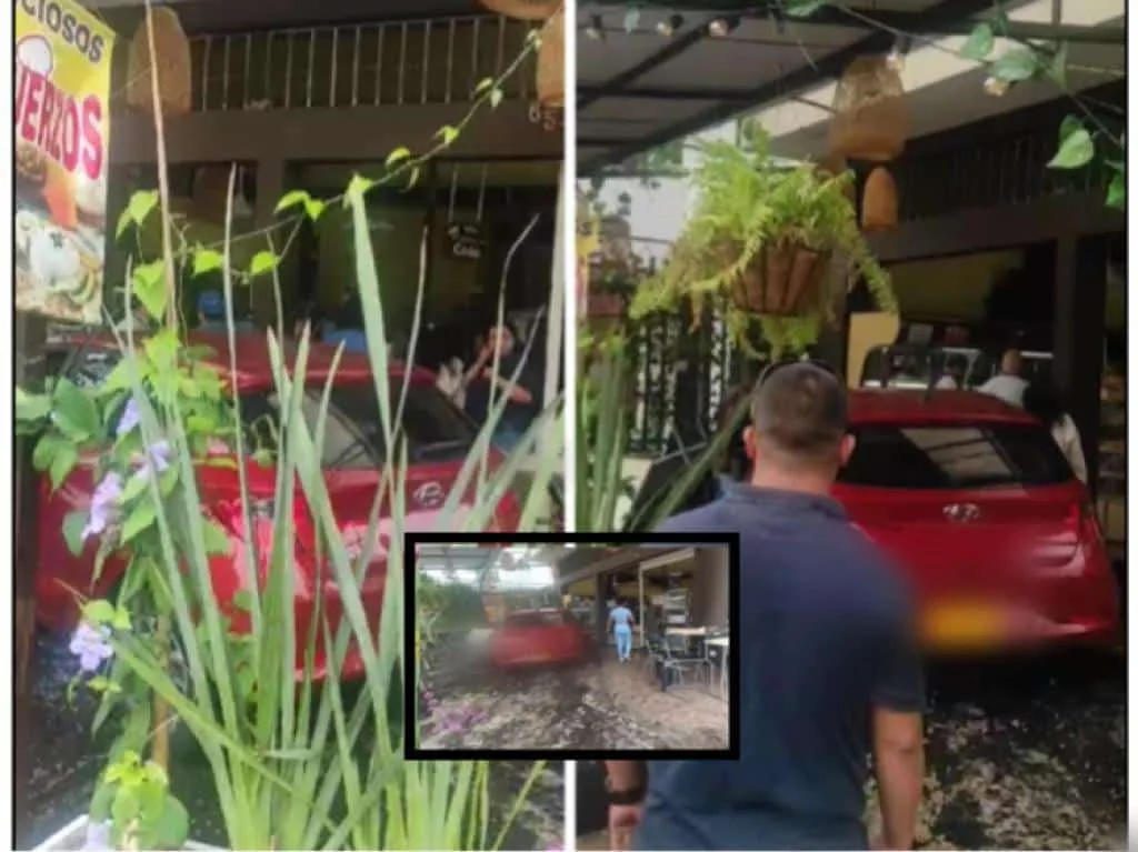 Estaba desayunando y la camioneta se estrelló con su mesa, en una panadería en Cali