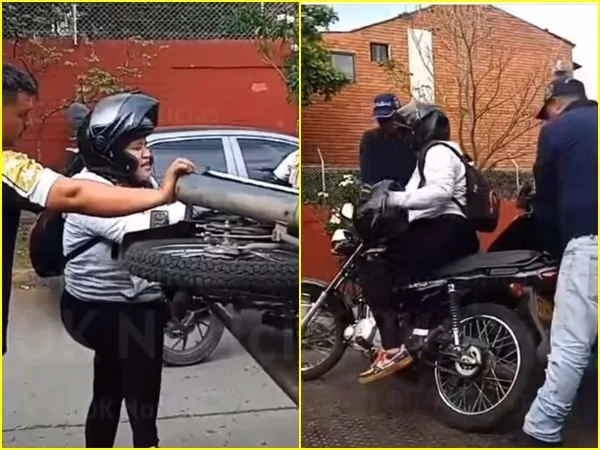 A través de un vídeo, se conoció el drama de una mujer a quien le inmovilizaron su moto