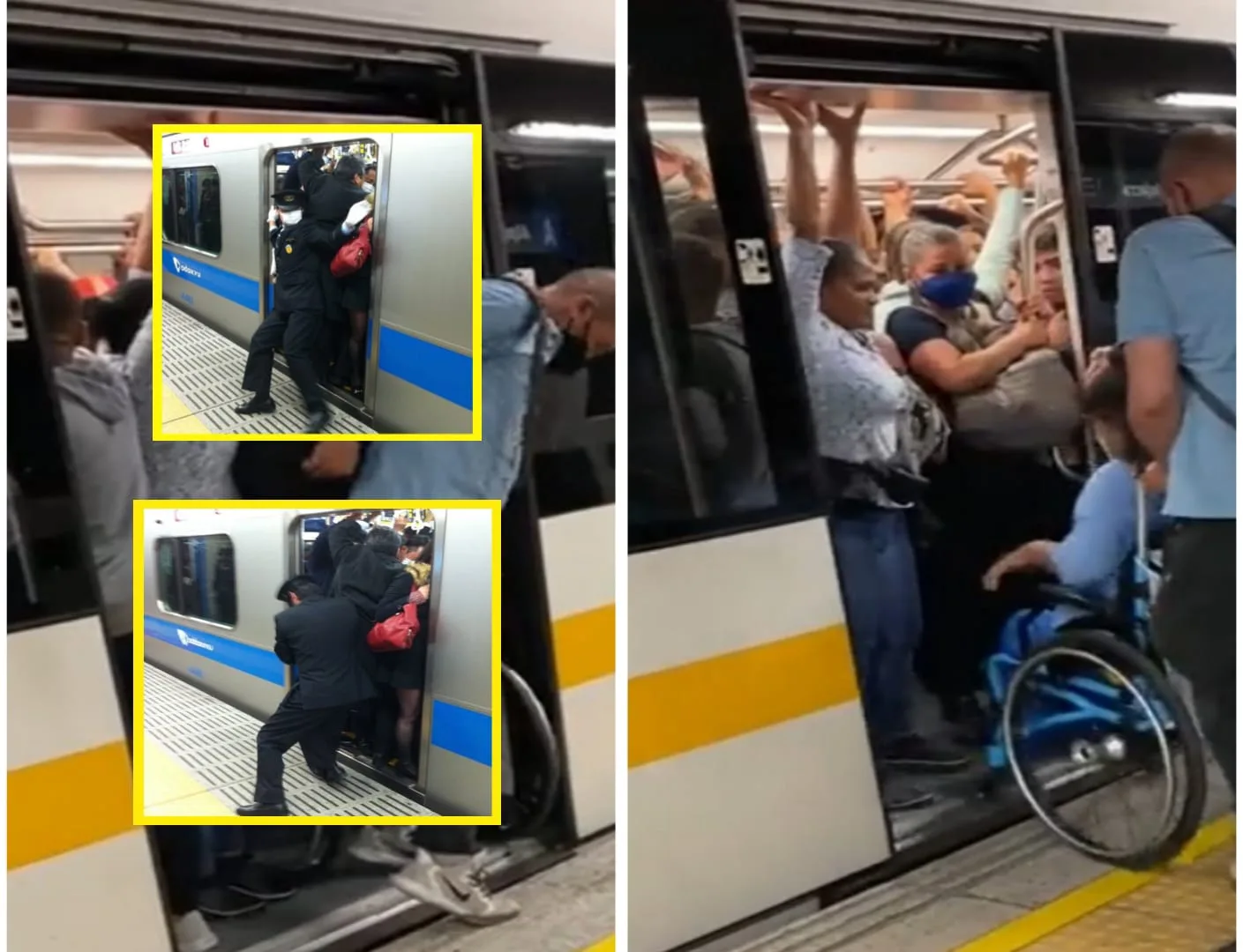 Iba en silla de ruedas no lo dejaron entrar porque estaba lleno y proponen contratar "empujadores", para que todos entren al Metro