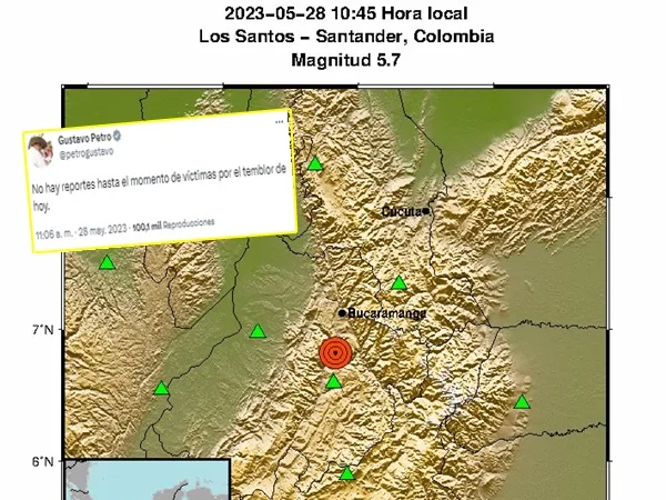 Petro responde que no hay víctimas por el fuerte temblor en Colombia