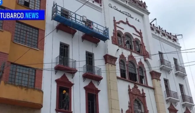 Muy deteriorado estaba el edificio Coltabaco en Cali, la obra de restauración avanza