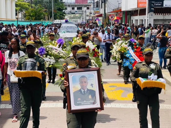 Policía de Nariño despidió con honores al patrullero Jefferson Valencia