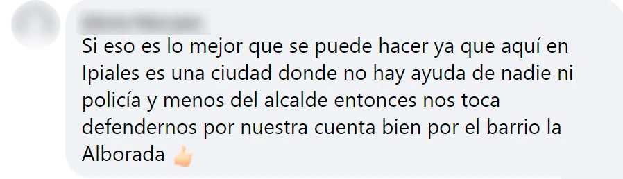 Vecinos del barrio La Alborada en Ipiales conforman frente contra la delincuencia