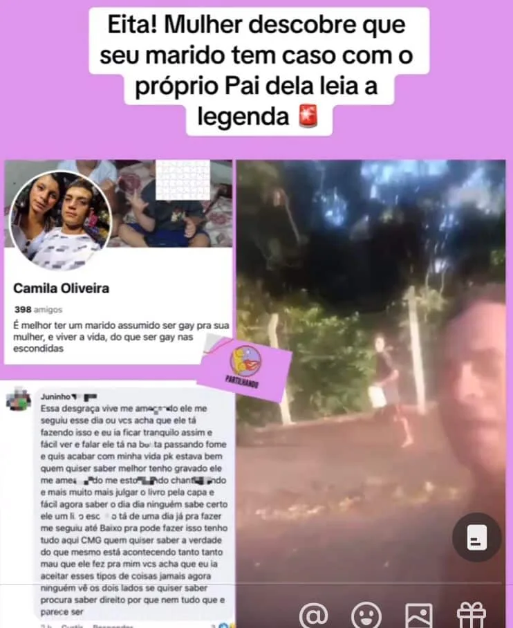 Investigan si el suegro abusó y amenazó a su yerno para ser "amantes", la hija y esposa los descubrió en Brasil Carolina Oliveira Araraquara Juninho