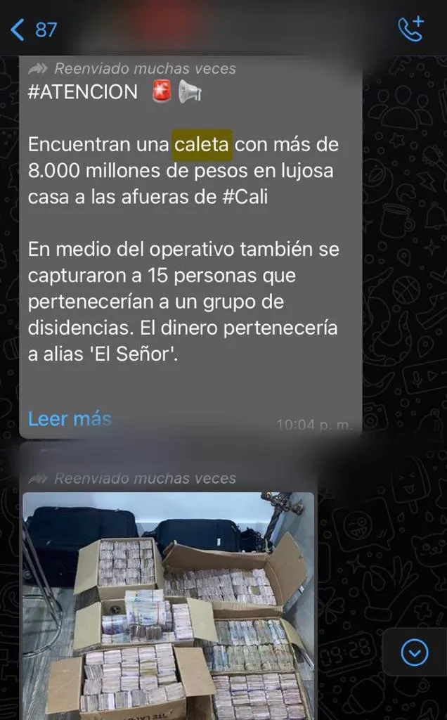 caleta 1000 millones en Cali vieja El Señor