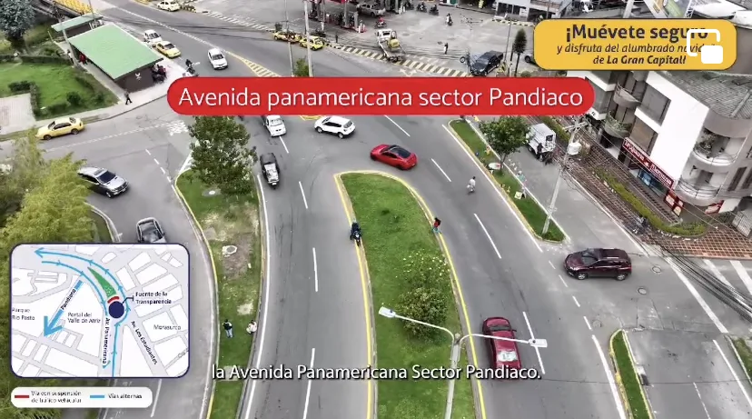 tráfico vehicular en Pasto por alumbrado