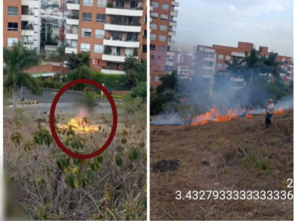 Mujer habría salido a "quemar basurita" y casi incendía cerro en Los Cristales, en Cali