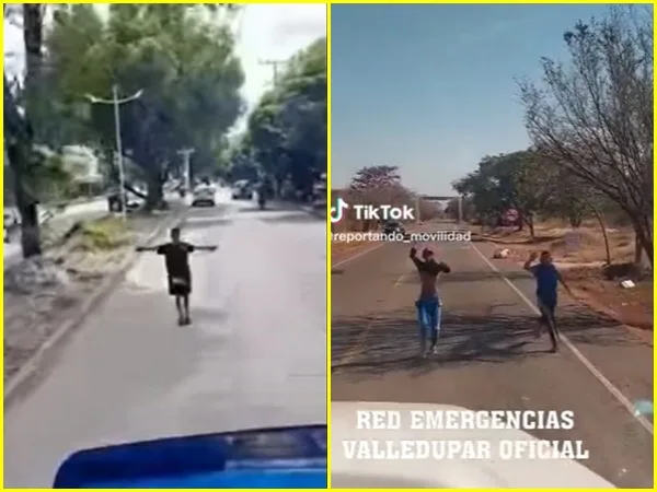¿Jugando con la vida?  Jóvenes en Valledupar se lanzan a vehículos poniéndose en riesgo, piden control