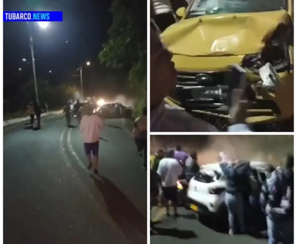 La gente corrió a auxiliar a los heridos, taxi y carro particular chocaron en la vía Cali - Loboguerrero