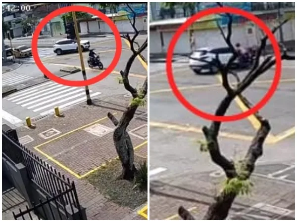 Por un giro prohibido, motociclista chocó contra un carro en la calle 30 con transversal 25 en Cali