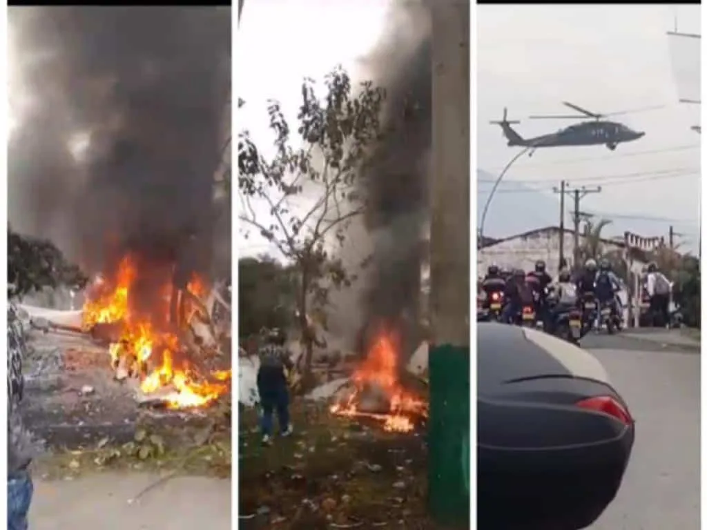 "Estrellada e incendiada", aeronave T-90 Calima se cayó en Cali