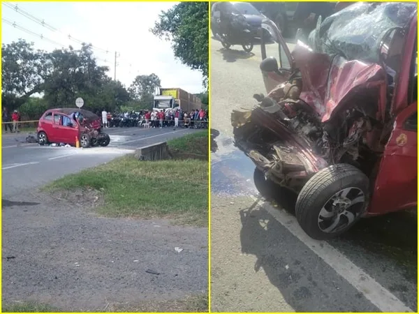 Los hechos se presentaron por el choque entre una tractomula y un carro particular en la vía a Palmira. Dos menores de edad, gravemente heridos.