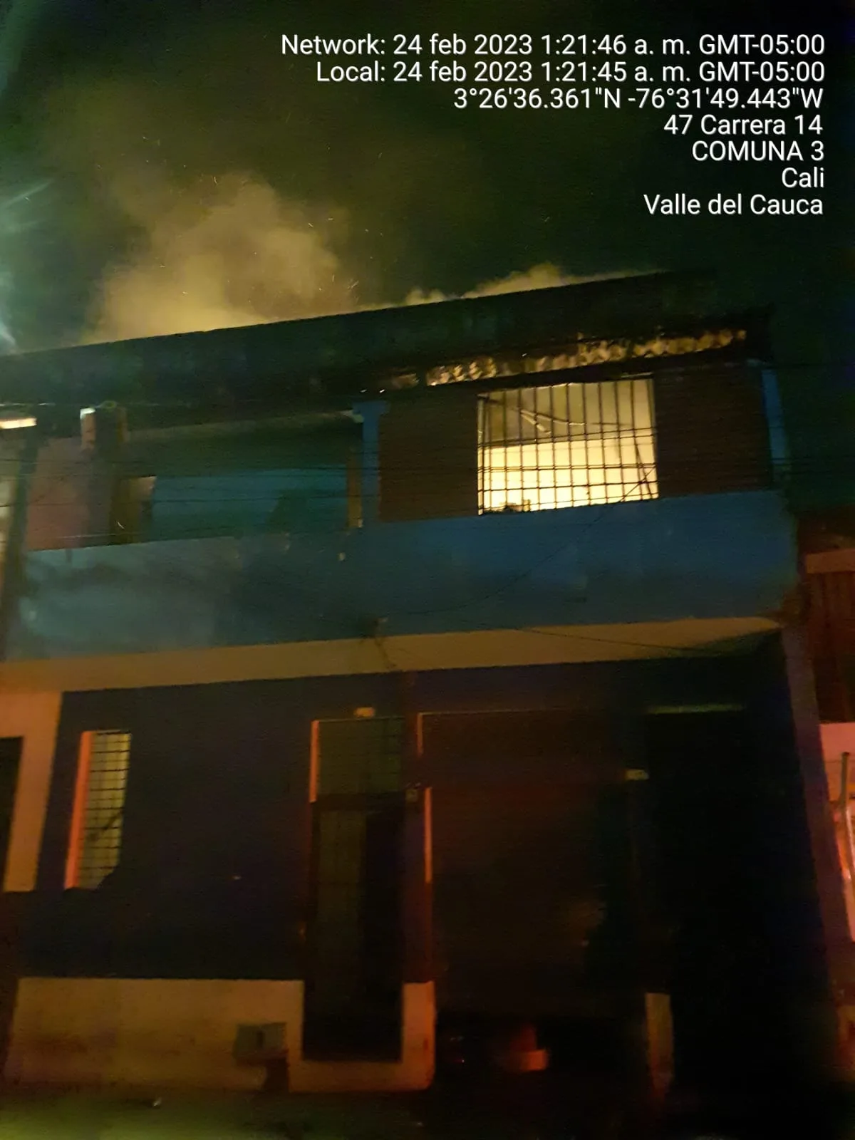 un incendio en Cali