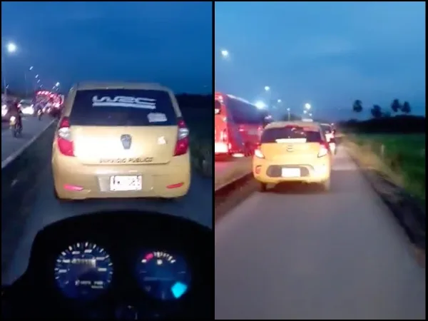 Primero busetas, motos y ahora un taxi por el bicicarril: imprudencias en Candelaria y Cali
