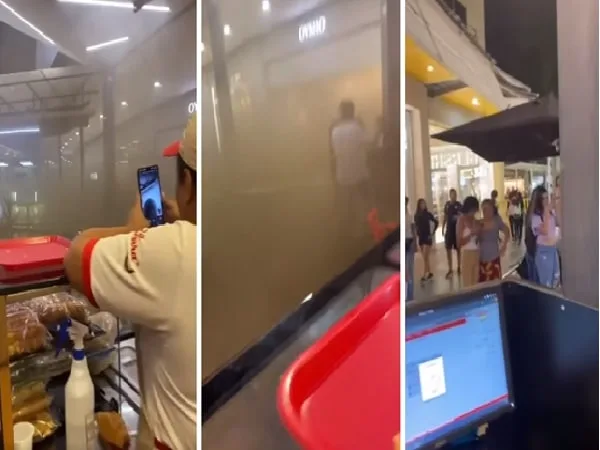 Incendio en centro comercial Jardín Plaza. Una fuerte humareda.