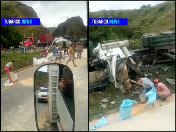 "No todos se llevaron el maíz", unos limpiaron y "ayudaron al conductor" accidentado entre Buenaventura - Mediacanoa