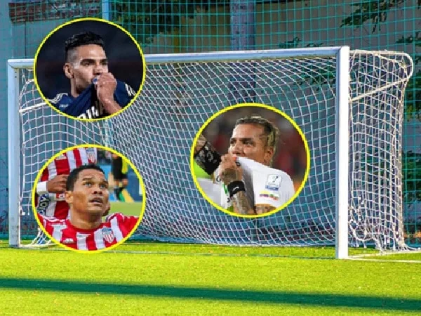 Falcao, Dayro Moreno y Carlos Bacca, goleadores colombianos.