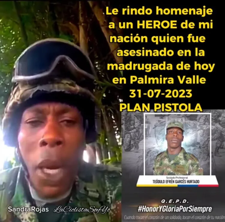 Teodulo Efrén Garcés militar asesinado en Palmira Valle