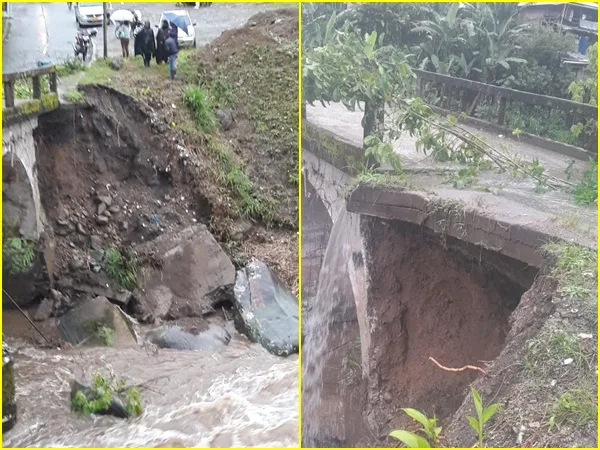 Invierno provocó colapso de puente en la costa de Nariño y hay 1.200 familias incomunicadas
