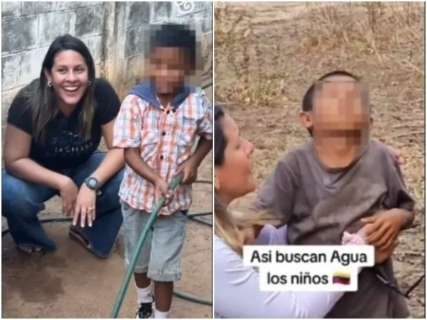 Niño que busca agua para los quehaceres de su hogar.