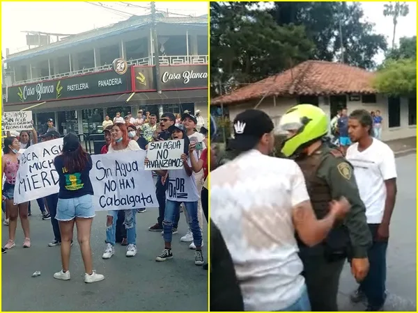 En protesta terminó la cabalgata en Candelaria para exigir servicio de agua potable