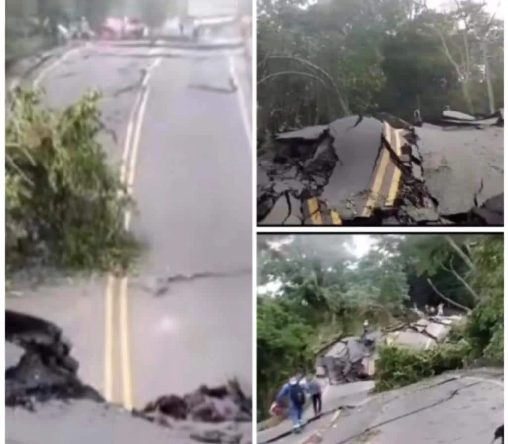 Se partió otra vía en Colombia, la de Bucaramanga - Barrancabermeja, km 42