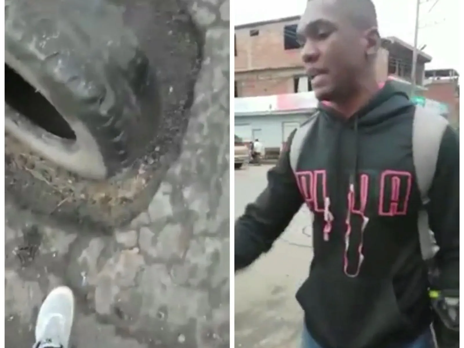 "Mucha plata en campaña y no hay pa' tapar un hueco": casi se accidenta y cubrió el 'cráter' con una llanta, en Jamundí