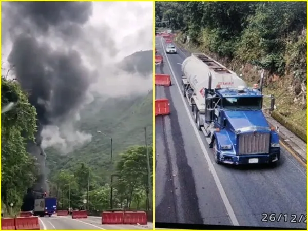 Explosión de tractomula provocó cierre de la vía al Llano, llamas en el túnel desató tensión