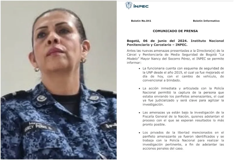 Directora de la cárcel La Modelo recibe camioneta blindada tras amenazas de muerte