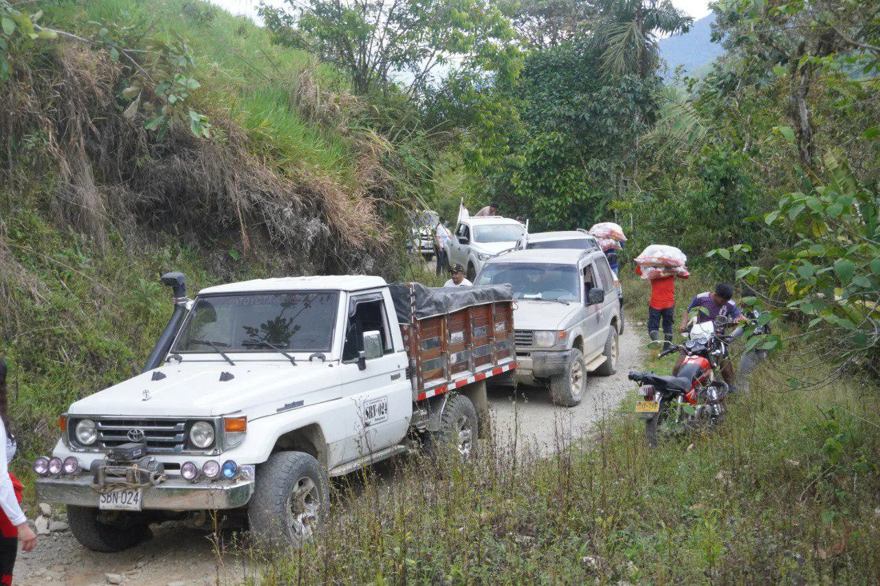 La situación en los corregimientos de Sidon y Damasco y en la vereda Santa Rosa ha sido precaria por los recientes enfrentamientos entre grupos armados ilegales. Foto: Gobernación de Nariño.