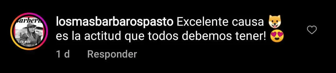 Comentarios positivos sobre la donaton por los animalitos