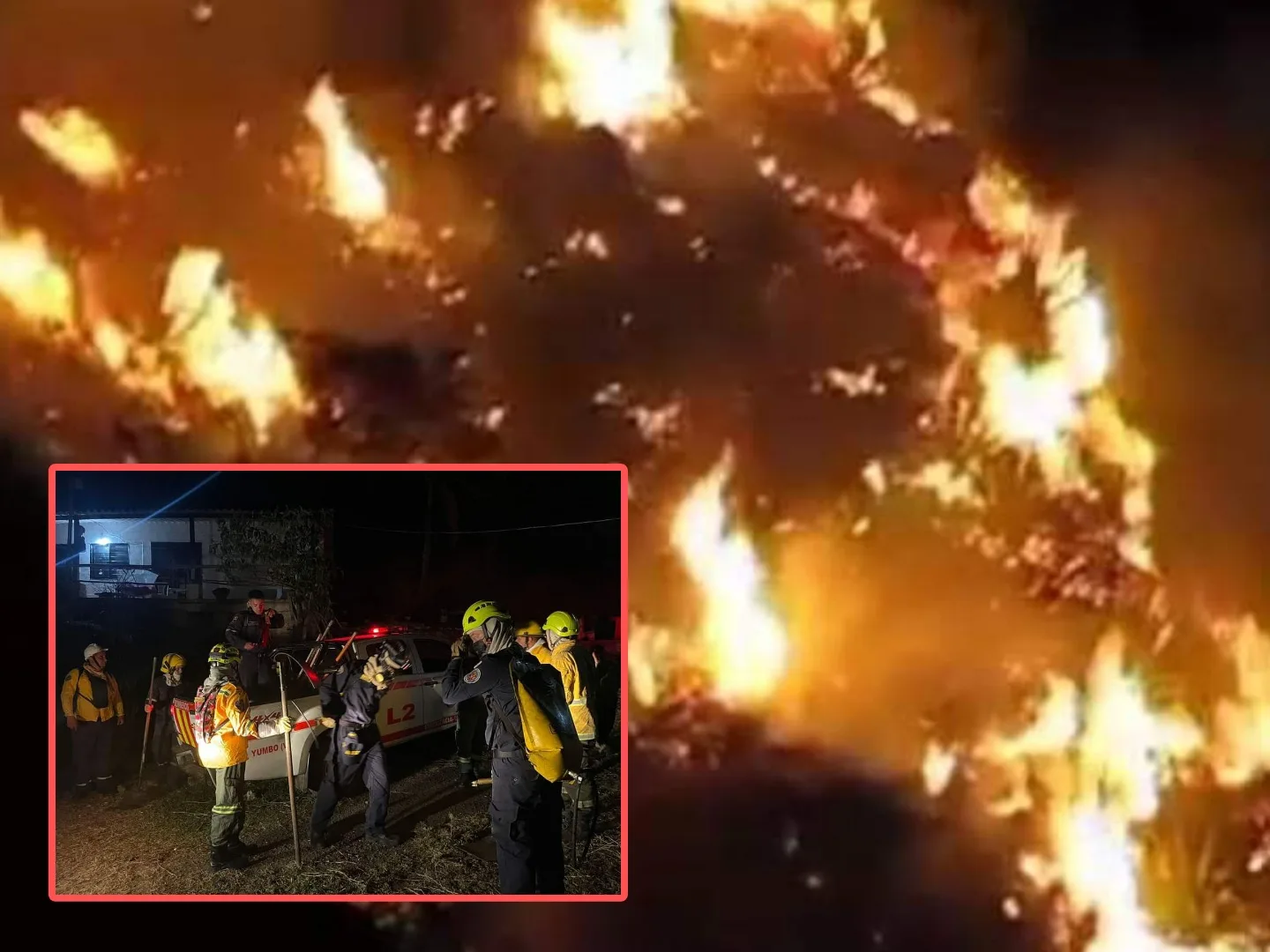 Por incendio Forestal, 10 hectáreas afectadas y casas sin energía en la vereda charco oscuro en Vijes, Valle