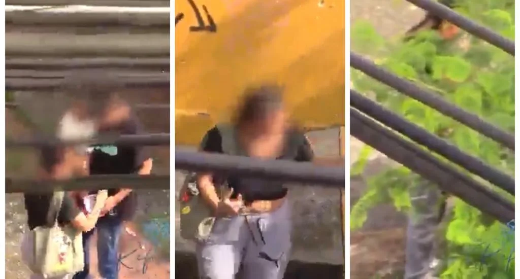 pareja con una bebé pidiendo limosna 
