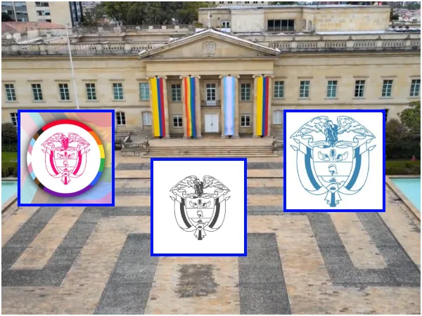 Cambio en los colores del escudo de Colombia, en cuentas oficiales de la Presidencia de la República