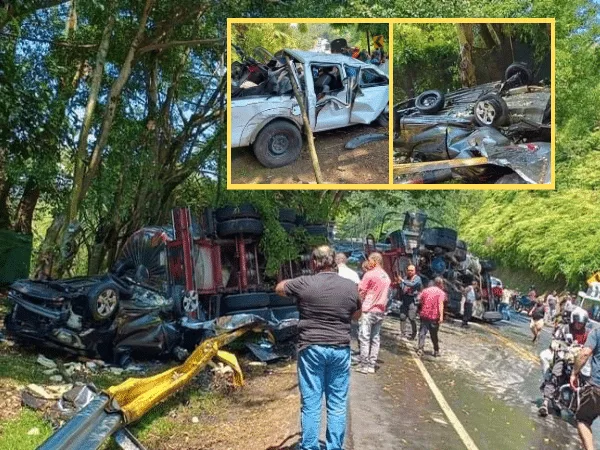 Hay derrame de combustible en el sector El Pescador, vía Piendamó, Cauca; por el accidente múltiple. Al menos cuatro vehículos involucrados y personas atrapadas.