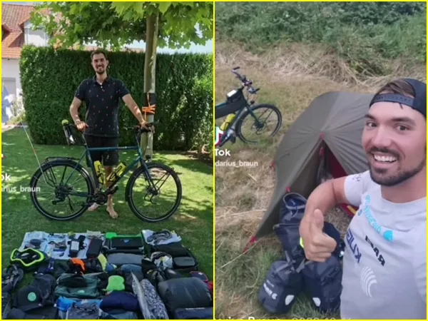 ¡Ejemplo de vida! Ciclista alemán emprendió viaje por América en bicicleta tras vencer el cáncer y ya está en Colombia