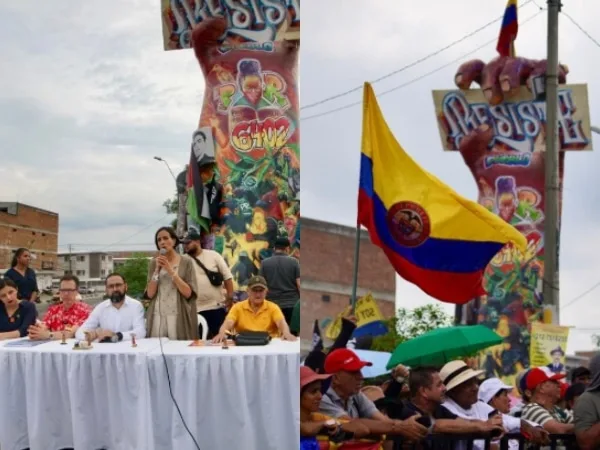 La ministra de Ambiente, Susana Muhamad, visitó el 'Monumento a la Resistencia' de Cali; este sería declarado bien de interés cultural