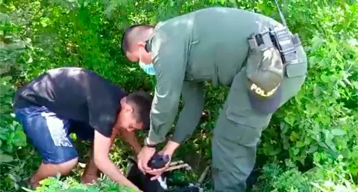 La policía rescató a un perro víctima de maltrato en Polonuevo, Atlántico