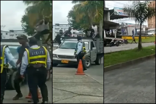 A piedra, machete y palo terminaron enfrentados agentes de Tránsito e infractores en Buenaventura