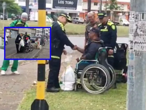 Para ese 'palo de hambre': la labor del Policía en Cali que entrega mercados a personas que más lo necesitan