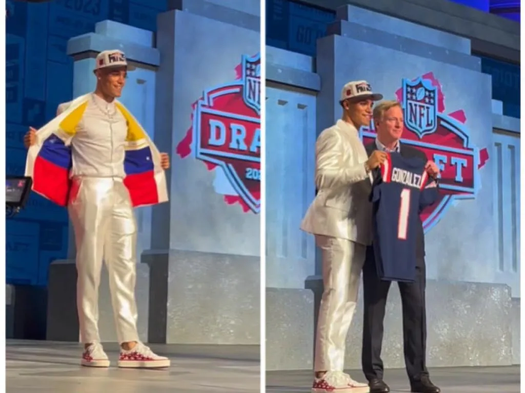 Histórico para Colombia: González con la bandera del país en el Draft de la NFL, nació en Texas pero sus padres son colombianos