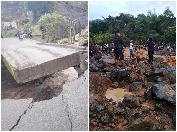 Toribio incomunicado, intensas lluvias provocaron desbordamiento de quebrada y puente colapsó