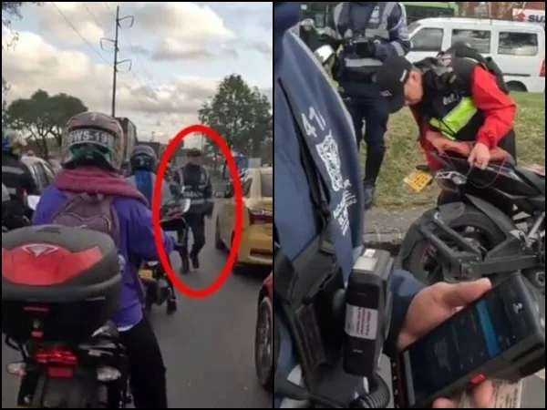 Sospecha o error: agente de tránsito quiso multar a motociclista "por ir en el andén" pero él había grabado