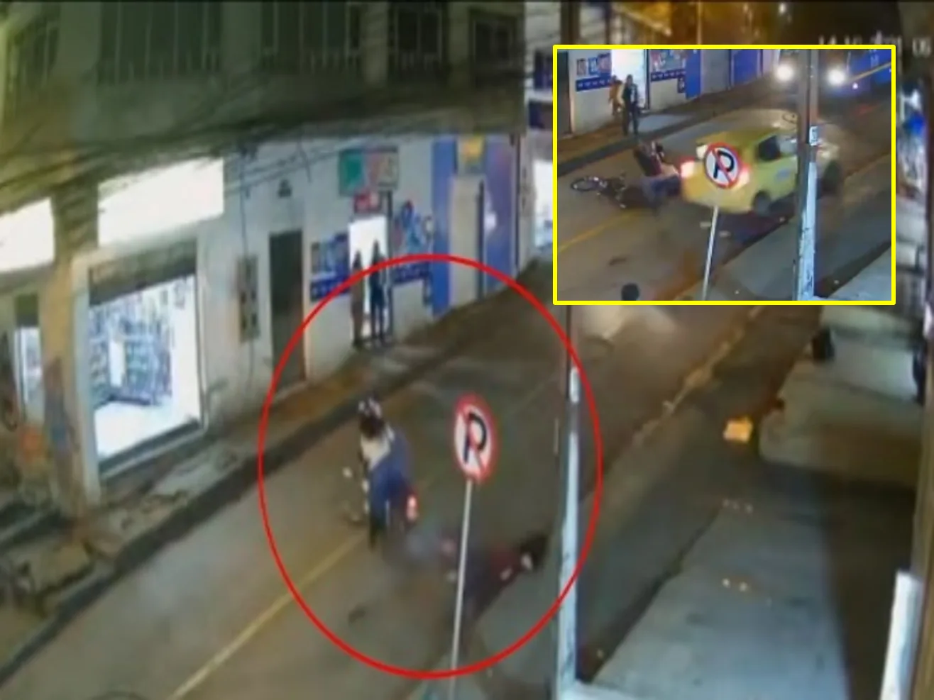 Buscan a taxista que le pasó por encima a mujer que había sido arrollada por una moto, todo en menos de 1 minuto