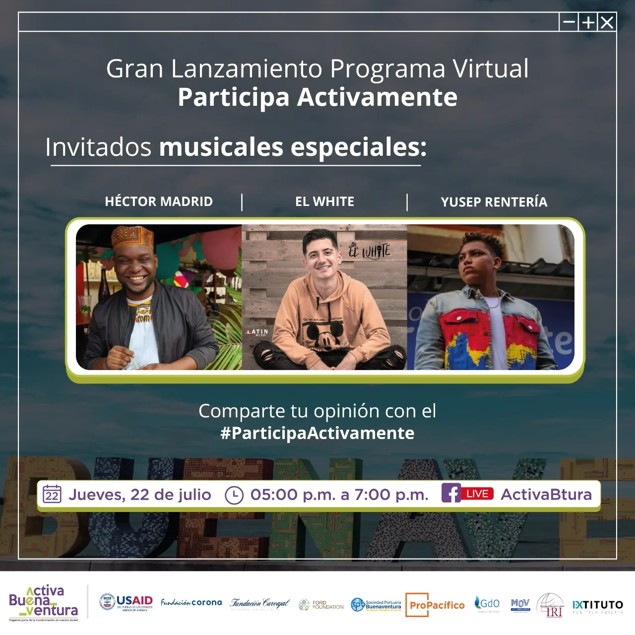 Artistas en el lanzamiento de participa activamente