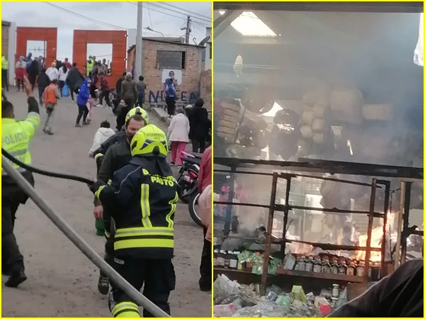 A esta hora atienden emergencia en el Mercado Potrerillo por incendio en locales comerciales