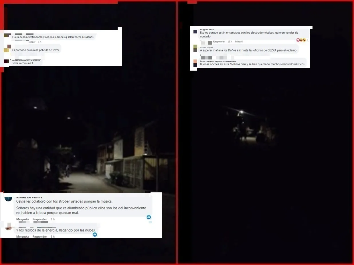 "Ni película de terror", "ni discoteca", picos de energía suben y bajan a cada rato: Denuncian en Palmira