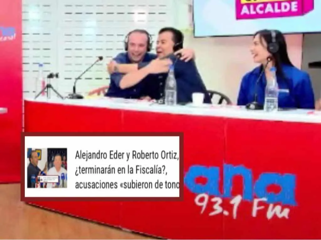 Después de una intensa pelea, un apretón de manos y abrazo entre Alejandro Eder y Roberto Ortiz, en el debate en Tropicana. Fotos: vía Tropicana / @tubarconews